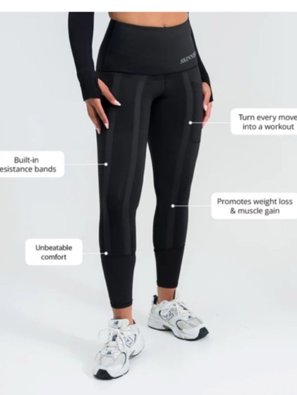 Skinnify Drawstring Resistant Band Leggings Scrunched Bum